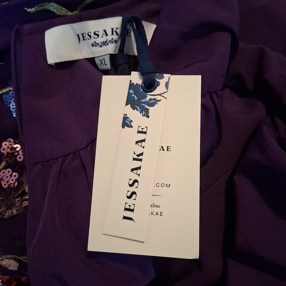 JessaKae Embroidered Jadmine Sequins Dress NWT Size XL - Picture 5 of 11